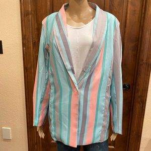NWOT Pastel Stripe Blazer